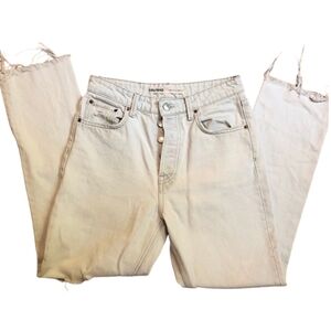 GRLFRND The Karolina distressed straight leg jeans button fly
